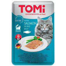 TOMi Salmon In Egg Jelly ТОМІ ЛОСОСЬ В ЯЄЧНОМУ ЖЕЛЕ консерви для котів, вологий корм, пауч 100г , 0.1 кг.