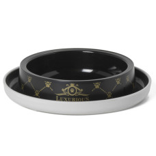 Moderna Trendy Dinner Luxurious МОДЕРНА ЛАКШЕРІЗ миска для котів і собак , Чорний см., 0.21 л., 15,7x15,7x3,4 см см.