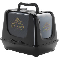 Moderna Trendy Cat Luxurious МОДЕРНАЯ ЛАКШЕРИЗ закрытый туалет для кошек, Черный см., 57,3х44,4х43,8 см см.