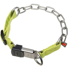 Sprenger Adjustable Collar with Assembly Chain СПРЕНГЕР РЕГУЛЬОВАНИЙ НАШИЙНИК з нейлоном для собак, середня ланка, нержавіюча сталь , Зелений – нерж. сталь матова см., 3 мм, 55-60 см см.