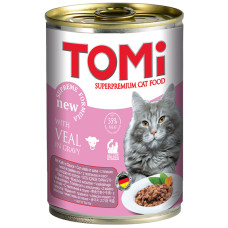 TOMi Veal ТОМІ ТЕЛЯТИНА консерви для котів, вологий корм, банка 400г , 0.4 кг.