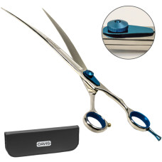 Davis Extreme Edge BLUE Curved ДЭВИС ЭКСТРИМ ЭДЖ изогнутые ножницы для стрижки собак, 10", 25,4 см см.