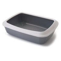 Savic Iriz Cat Litter Tray САВІК АЙРІЗ лоток туалет з бортиком для котів , 42x31x12,5 см см., Сірий см.