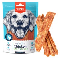 Wanpy Chicken Jerky Steaks ВАНПІ ФІЛЕ КУРКИ В’ЯЛЕНЕ СМУЖКИ ласощі для собак , 0.1 кг.