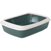 Savic Iriz Nordic Litter Tray САВИК АЙРИЗ НОРДИК лоток туалет с бортиком для кошек, 50х37х13см, 50(Д)x37(Ш)x13(В) см см., серо-зеленый см.