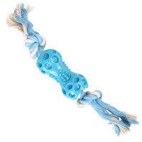 Flamingo Lindo Dumbbell With Rope ФЛАМІНГО ЛІНДО ГАНТЕЛЬ з КАНАТОМ іграшка для собак , 5х5х34 см см., Блакитний см.