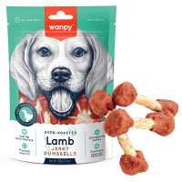 Wanpy Lamb Jerky Dumbell ВАНПІ В’ЯЛЕНЕ ЯГНЯ КІСТКА-ГАНТЕЛЬ лакомство для собак , 0.1 кг., Ягня, качка кг.