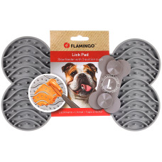Flamingo Lick Pad Yummee ФЛАМІНГО ЛИЗАЛЬНИЙ КИЛИМОК антистрес для собак і котів , L: 29,8 (Д) х 17,5 (Ш) х 2,5 (В) см см., Сірий см.