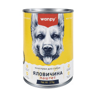 Wanpy Beef ВАНПІ ЯЛОВИЧИНА паштет вологий корм консерви для собак, банка 375г , 0.375 кг.