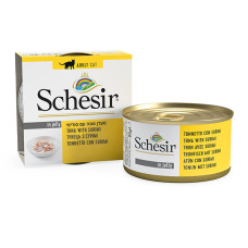 Schesir Tuna with Surimi ШЕЗІР ТУНЕЦЬ З СУРІМІ в желе натуральні консерви для котів, вологий корм, банка 85г , 0.085 кг.