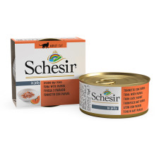 Schesir Tuna with Papaya ШЕЗІР ТУНЕЦЬ З ПАПАЙЄЮ в желе натуральні консерви для котів, вологий корм, банка 75г , 0.075 кг.