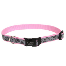 Coastal Lazer Brite Reflective Collar КОСТАЛ ЛАЗЕР БРАЙТ світловідбивний нашийник для собак, 1.6х30-46см , Серця рожевий см., 1,6 х 30-46 см см.