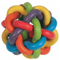 Flamingo Ball Colors ФЛАМІНГО плетений гумовий різнокольоровий м’яч іграшка для собак , 10 см см.