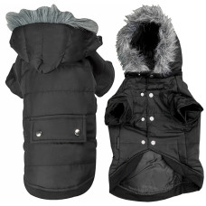 Flamingo Polar Black ФЛАМІНГО КУРТКА З КАПЮШОНОМ одяг для собак , 30 см см.