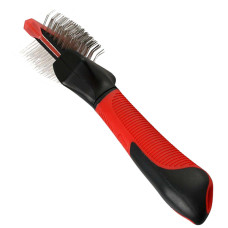 Flamingo Soft Slicker Brush 2in1 ФЛАМІНГО СЛІКЕР М’ЯКИЙ 2в1 пуходерка для собак малих та средніх порід , S/M см.