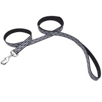 Coastal Lazer Brite Reflective Leash КОСТАЛ ЛАЗЕР БРАЙТ светоотражающий поводок для собак, 1.6смХ1.2м, Черное звено см., 1,6см х 1,2м см.