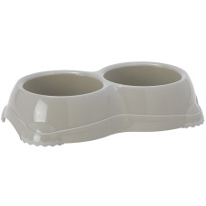 Moderna Double Smarty Bowl Small МОДЕРНА СМАРТІ подвійна миска для собак і котів, 2х330мл , Теплий сірий см., 0.33 л., 26.1(Д) x 14.4(Ш) x 5.7(В) см см.