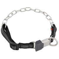 Sprenger Adjustable Collar with Assembly Chain СПРЕНГЕР РЕГУЛЬОВАНИЙ НАШИЙНИК з нейлоном для собак, середня ланка, нержавіюча сталь , Чорний – нерж. сталь матова см., 3 мм, 55-60 см см.