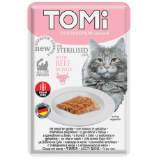 TOMi Sterilised Beef in Jelly ТОМІ СТЕРІЛАЙЗИД ЯЛОВИЧИНА В ЖЕЛЕ консерви для стерилізованих котів, вологий корм, пауч 85г , 0.085 кг.
