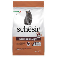 Schesir Cat Sterilized &amp; Light ШЕЗИР СТЕРИЛИЗИРОВАННЫЙ ЛАЙТ КУРКА сухой монопротеиновый корм для стерилизованных кошек, для кошек склонных к полноте , 0.4 кг., Упаковка см.