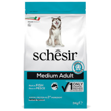 Schesir Dog Medium Adult Fish ШЕЗІР ДОРОСЛИЙ СЕРЕДНІХ РИБА сухий монопротеїновий корм для собак середніх порід , 3 кг., Пакунок см.