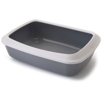 Savic Iriz Cat Litter Tray САВІК АЙРІЗ лоток туалет з бортиком для котів , 50x37x13 см см., Сірий см.