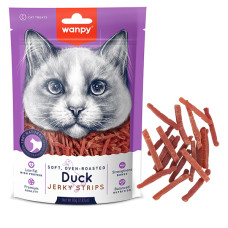 Wanpy Soft Duck Jerky Strips ВАНПІ ФІЛЕ КАЧКИ В’ЯЛЕНЕ СМУЖКИ ласощі для котів , 0.08 кг.