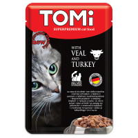TOMi Superpremium Veal Turkey ТОМИ ТЕЛЯТИНА ІНДИЧКА консерви для котів, вологий корм, пауч 100г , 0.1 кг.