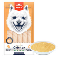 Wanpy Creamy Lickable Treat Chicken&Cheese ВАНПІ КУРКА СИР рідкі ласощі для собак , 0.07 кг., в пакунку 5 стіків по 14 г см.