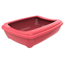 Moderna Arist-O-Tray Jumbo МОДЕРНА АРІСТ-О-ТРЕЙ ДЖУМБО туалет з бортиком лоток для котів, 57х43х16см , Кораловий см., 57(Д) х 43(Ш) х 15,7(В) см см.
