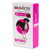Таблетка MSD Bravecto Бравекто проти бліх та кліщів для собак вагою 40-56 кг, 1 таб/1400 мг