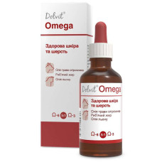 Краплі Dolfos Dolvit Omega Долвіт Омега для здорової шкіри та шерсті кішок та собак , 50 мл