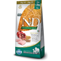 Сухий корм для собак Farmina (Фарміна) N&D Low Grain Chicken & Pomegranate Adult Medium & Maxi з куркою, гранатом, 15 кг