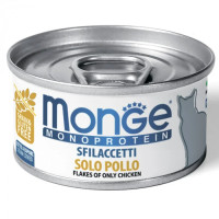 Влажный корм для кошек Monge Cat Monoprotein мясные хлопья курица, 80 г
