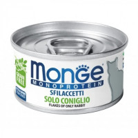Влажный корм для кошек Monge Cat Monoprotein мясные хлопья кролик, 80 г