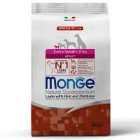 Сухой корм для собак Monge Dog Extrasmall Adult ягненок и картофель, 800 г