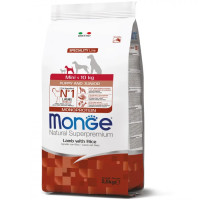Сухой корм для щенков Monge Dog Mini Puppy & Junior ягненок с рисом, 2.5 кг