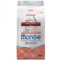 Сухой корм для собак Monge Dog Mini Adult лосось с рисом, 2.5 кг