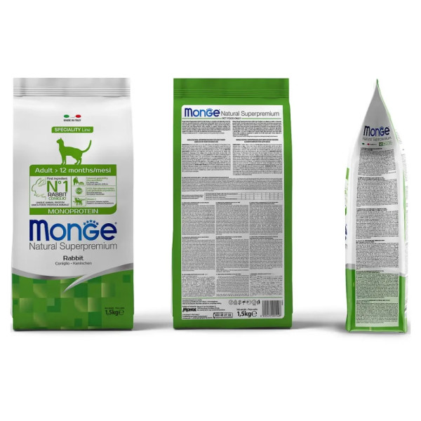 Сухий корм для котів Monge Cat Adult з кроликом, 1.5 кг