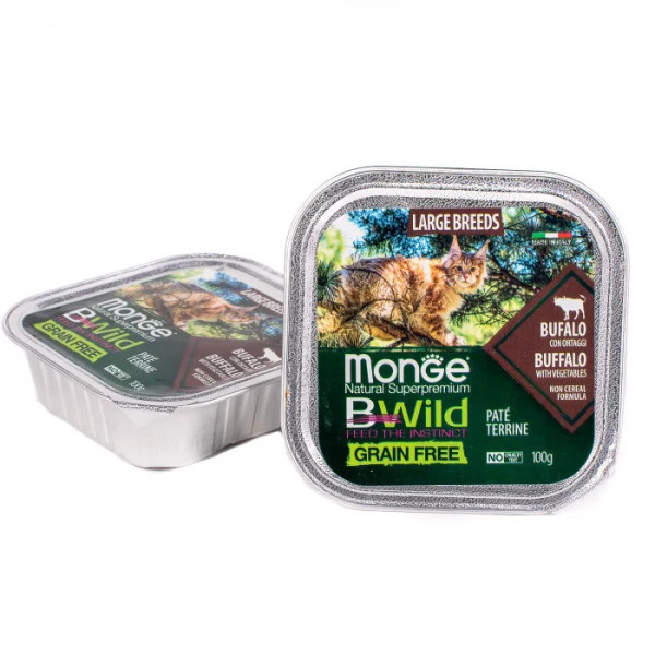 Вологий корм для котів Monge Cat Wet Bwild Grain Free буйвол (для котів великих порід з 2-х місяців), 100 г