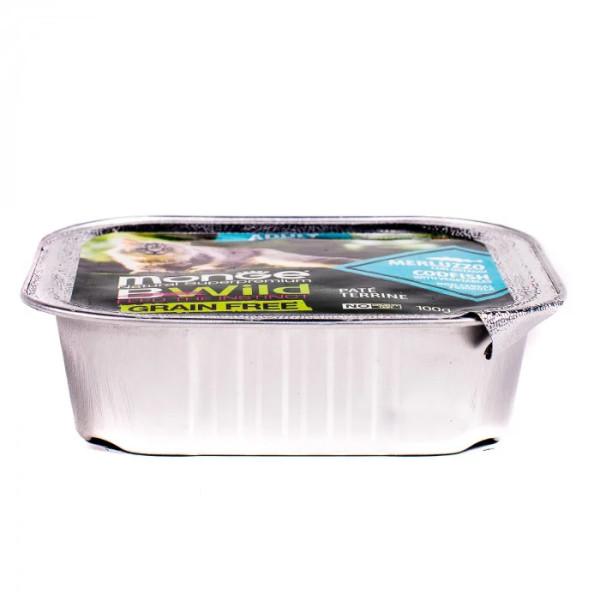 Вологий корм для котів Monge Cat Wet Bwild Grain Free Adult тріска з овочами, 100 г