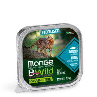 Вологий корм для котів Monge Cat Bwild Grain Free Wet Sterilised тунець з овочами, 100 г