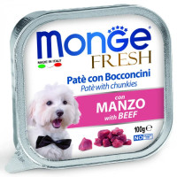 Вологий корм для собак Monge Dog Fresh з яловичиною, 100 г
