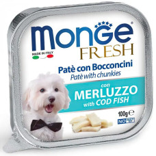 Вологий корм для собак Monge Dog Fresh з тріскою, 100 г