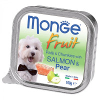 Вологий корм для собак Monge Dog Fruit з лососем та грушею, 100 г