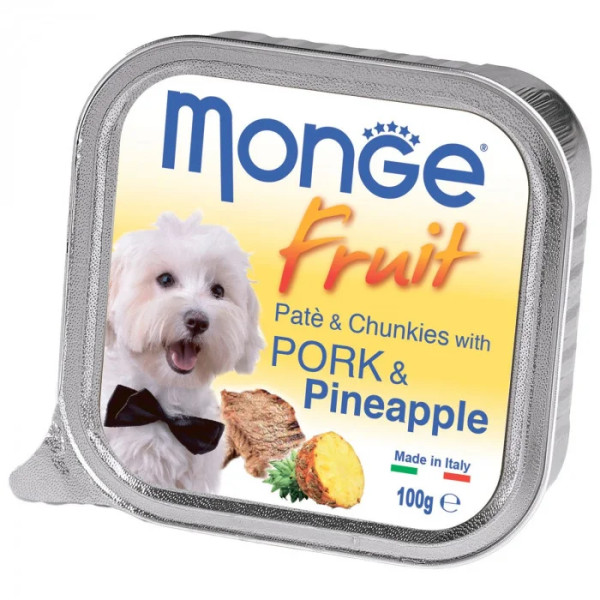 Вологий корм для собак Monge Dog Fruit зі свининою та ананасом, 100 г