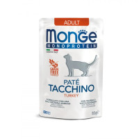 Влажный корм для кошек Monge Cat Monoprotein Adult 100% индейка, 85 г