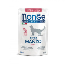 Вологий корм для котів Monge Cat Monoprotein Sterilised 100% яловичина, 85 г