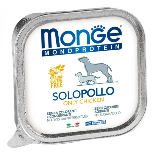 Вологий корм для собак Monge Dog Solo 100% курка, 150 г