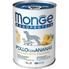Вологий корм для собак Monge Dog Fruit Monoprotein курка з ананасом, 400 г